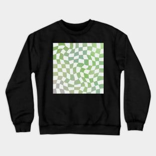 Trippy Aesthetic Checkered blue green Pattern Crewneck Sweatshirt